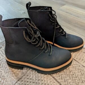 Tom's combat style boots, black, size 8 1/2